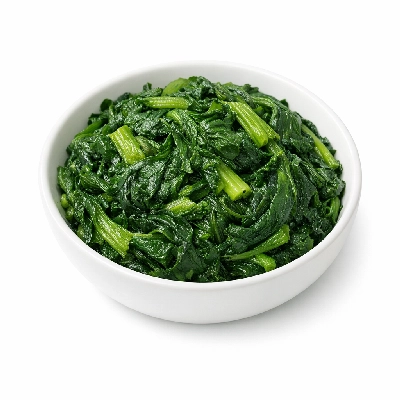 Mustard greens cooked boiled drained with salt