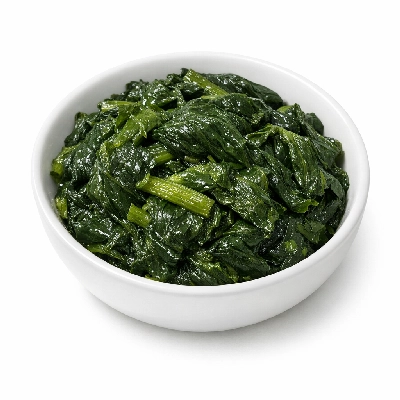 Mustard greens cooked boiled drained without salt