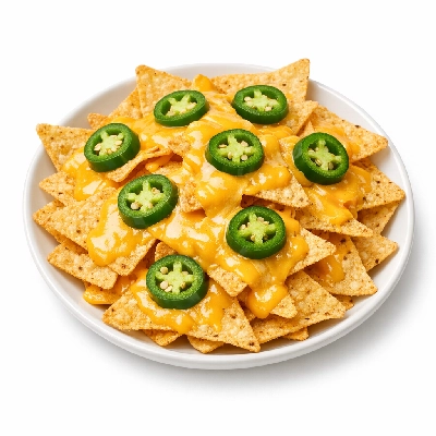 Nachos with cheese and jalapeno peppers