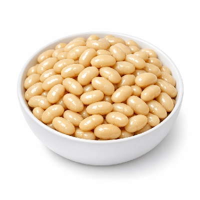 Navy beans boiled with salt