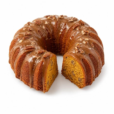Nestlé Nescafe Dolce Gusto Caffe Lungo Mild Pumpkin Pecan Bundt Cake with Spiced Caramel Sauce