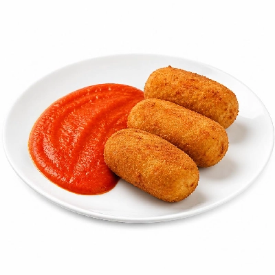Nestlé Nescafe Dolce Gusto Caffe Lungo Potato and Ham Croquettes with Roasted Red Pepper Sauce