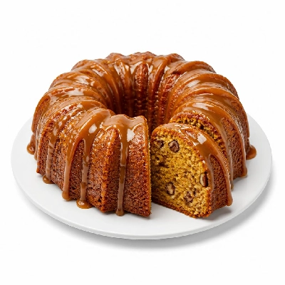 Nestlé Nescafe Dolce Gusto Espresso Pumpkin Pecan Bundt Cake with Spiced Caramel Sauce