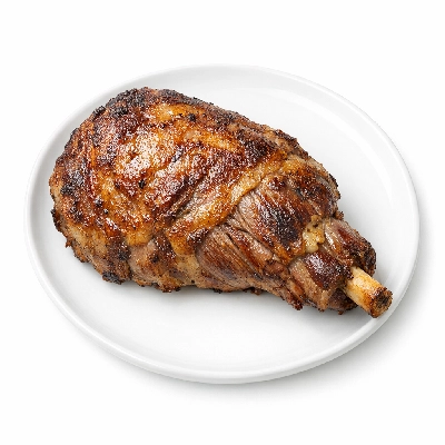 Lamb new zealand imported frozen leg whole shank and sirloin separable lean fat trimmed to 1/8" cooked roasted