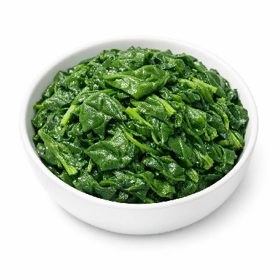 New zealand spinach cooked boiled drained without salt