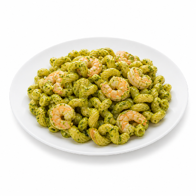 Noodles & Company Pesto Cavatappi Small with Shrimp