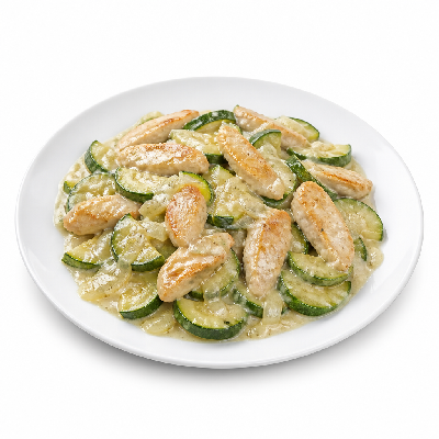 Noodles & Company Zucchini in Light Onion Cream Sauce with Grilled Chicken Regular