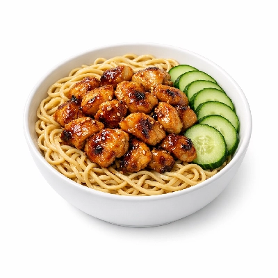 Noodles with Sesame Oil Chicken and Cucumbers