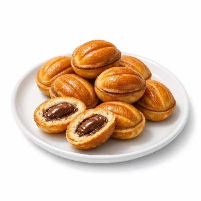 Nut-Shaped Pastries with Chocolate Filling