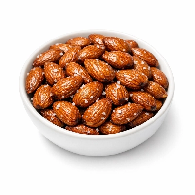 Nuts almonds oil roasted with salt added smoke flavor