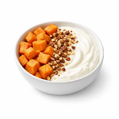 Nutty Sweet Potato Bowl & Vanilla Yogurt