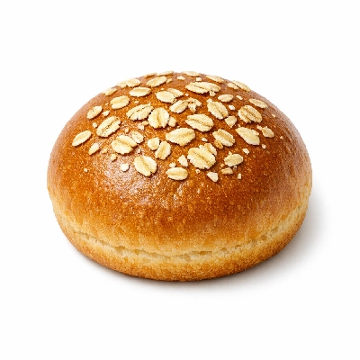 Oat-topped burger bun