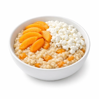 Oatmeal with Apricots & Cottage Cheese