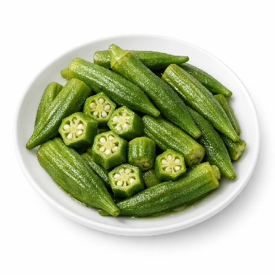 Okra boiled without salt