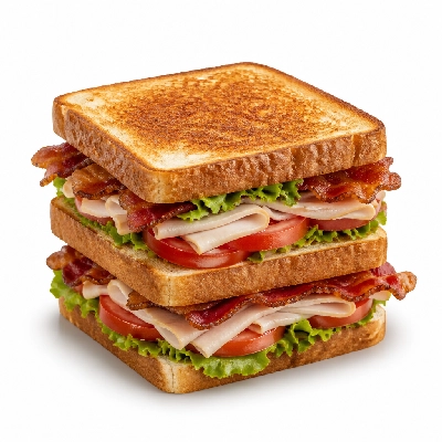 Old Chicago Lunch Half Sandwiches Stacked Turkey and Bacon Club