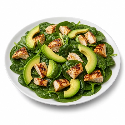 Old Chicago Lunch Size Entree Salads Spinach Chicken and Avocado