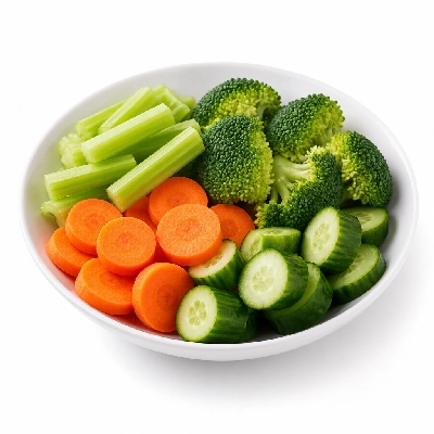 Old Chicago Side Items Veggies (3 Each Celery Carrots Broccoli Cucumbers) No Dip