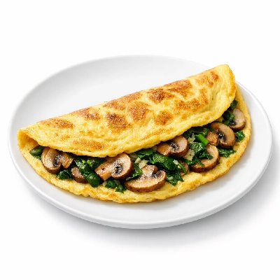Omelette with Mushrooms and Greens