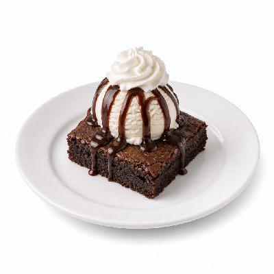 On The Border Desserts Border Brownie Sundae with Vanilla Ice Cream