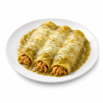On The Border Enchiladas Tres Chicken Tinga with Green Chile Sauce