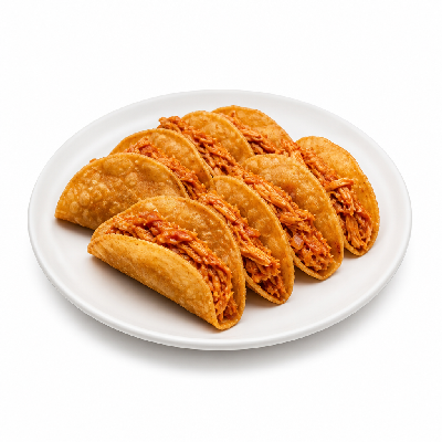 On The Border Happy Hour Late Night Mini Crispy Tacos Chicken Tinda with Roasted Red Chile Salsa
