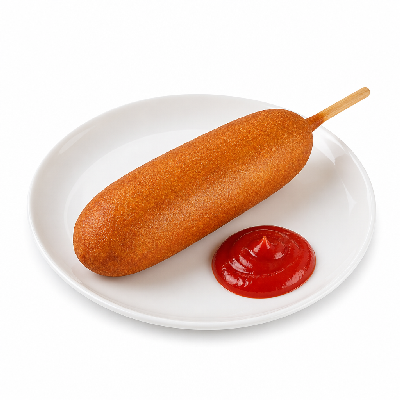 On The Border Kids Corn Dog with Ketchup