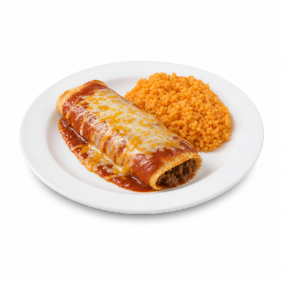 On The Border Kids Enchilada Plate Ground Beef with Mexican Rice