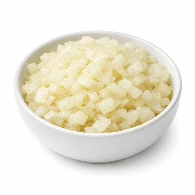 Onions frozen chopped cooked boiled drained with salt