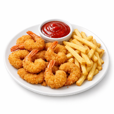 Outback Steakhouse Straight from the Sea Hand Breaded Shrimp with Fries and Cocktail Sauce