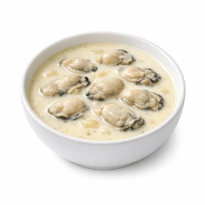 Oyster stew soup prepared with milk