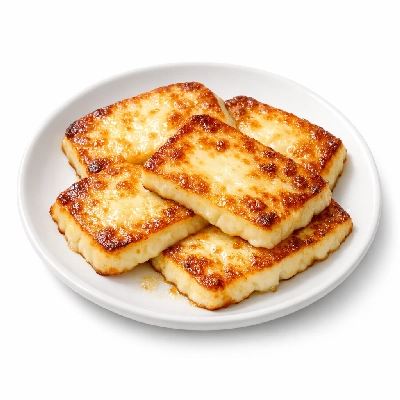 Pan-fried cheese slices