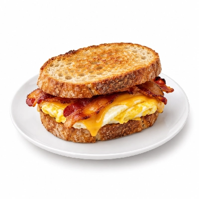 Panera Bread Bacon Egg & Cheese Sandwich on Sourdough Bread