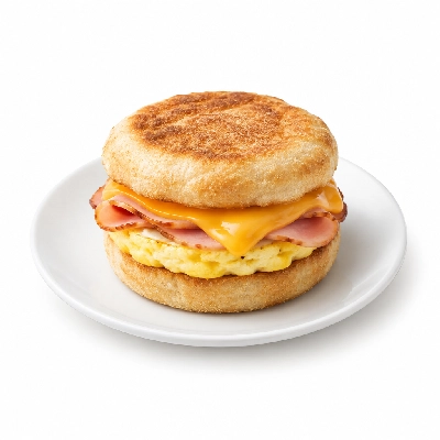 Panera Bread Breakfast Favorites Ham Egg & Cheese Sandwich
