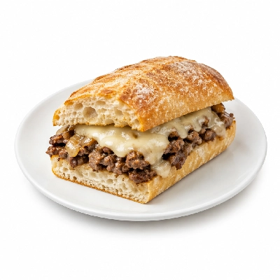 Panera Bread Ciabatta Cheesesteak Half