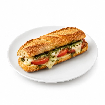 Panera Bread Green Goddess Caprese Melt Toasted Baguette