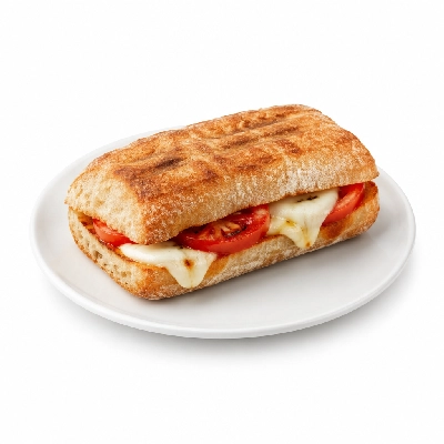 Panera Bread Hot Panini Full Tomato & Mozzarella on Ciabatta