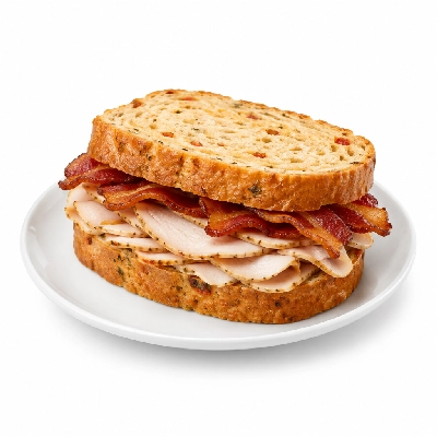 Panera Bread Signature Sandwiches Half Bacon Turkey Bravo on XL Tomato Basil