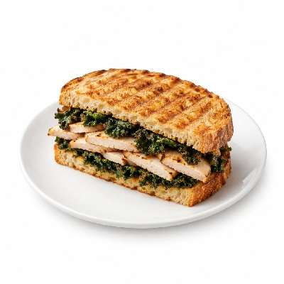 Panera Bread Signature Sandwiches Roasted Turkey and Caramelized Kale Panini Whole