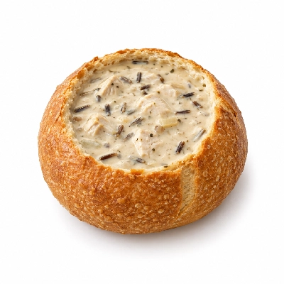Panera Bread Soups Cream of Chicken & Wild Rice Bread Bowl