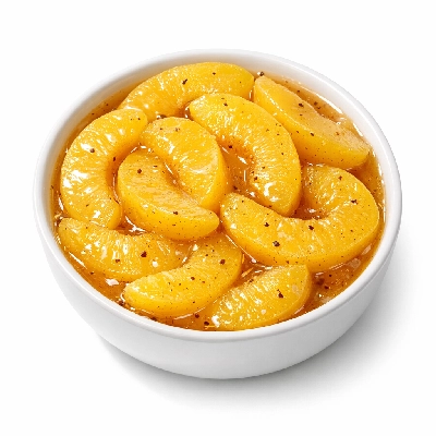 Peaches spiced canned heavy syrup pack solids and liquids