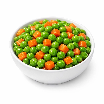 Peas and carrots canned regular pack solids liquids