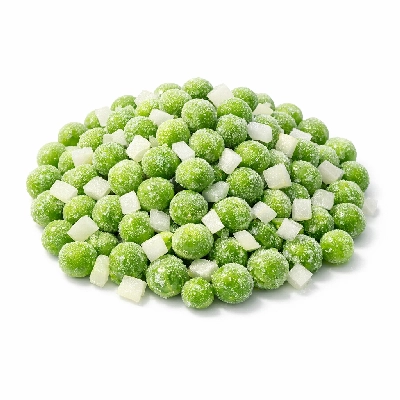 Peas and onions frozen unprepared