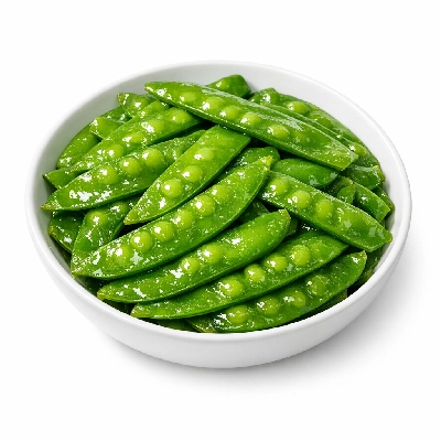Peas edible-podded frozen cooked boiled drained without salt snowpeas sugar snap