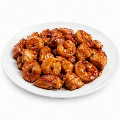 Pei Wei Asian Kitchen Signature Dishes Caramel Chicken Shrimp (Stock Velveted)