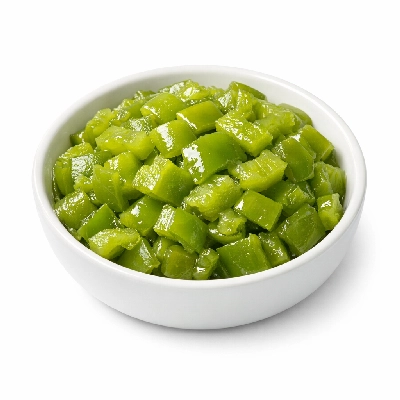 Peppers sweet green frozen chopped boiled drained without salt