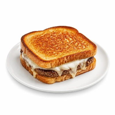 Perkins Restaurant & Bakery Burgers Patty Melt Pile on Sandwich
