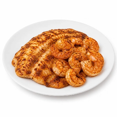Perkins Restaurant & Bakery Fork Worthy Entrees Grilled Cajun Tilapia & Shrimp