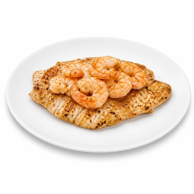 Perkins Restaurant & Bakery Fork Worthy Entrees Grilled Garlic Tilapia & Shrimp Dinner