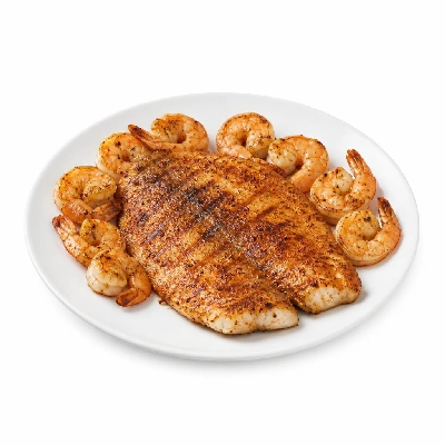 Perkins Restaurant & Bakery Grilled Cajun Tilapia & Shrimp Dinner
