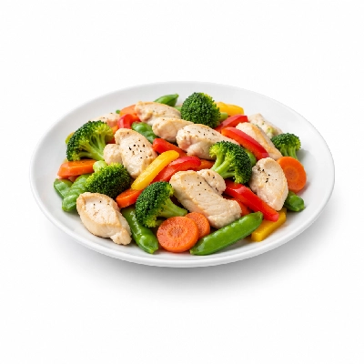 Pick Up Stix White Meat Chicken Entrees House Special with Vegetables Steamed